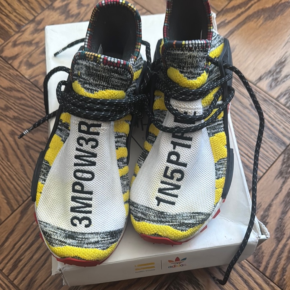 Adidas HUMAN RACERed and Yellow Low-Top Sneakers
